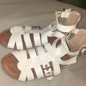 White gladiator sandals